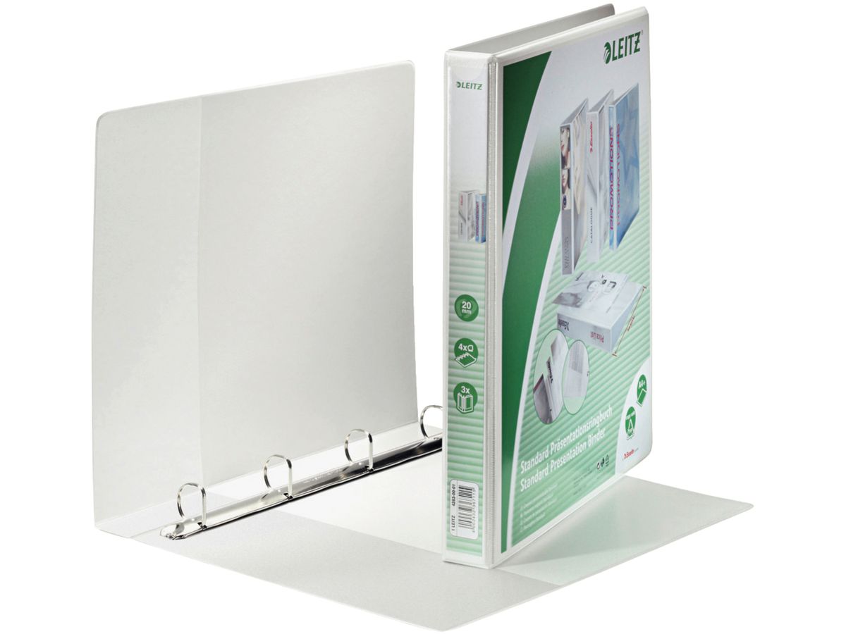 LEITZ Präsentations-Ringbuch, A4 Überbreite, weiß, 4 D-Ring (EAN: 4002432367115)