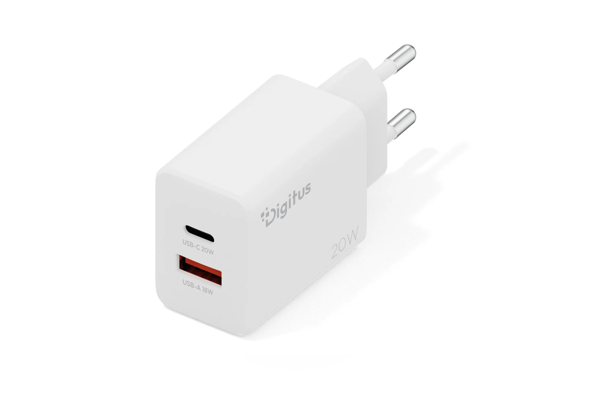 DIGITUS USB-Steckdosenadapter, 20 Watt, 1x USB-C/1x USB-A (EAN: 4016032505808)
