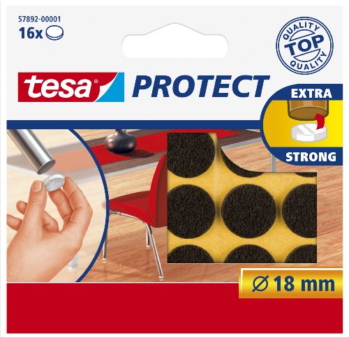 tesa Protect Filzgleiter, braun, Durchmesser: 18 mm (EAN: 4042448885005)
