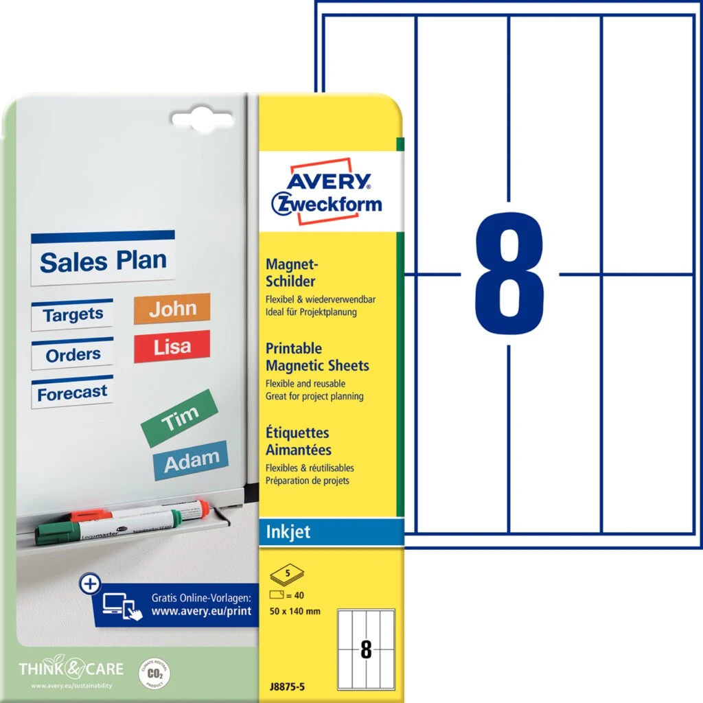 AVERY Inkjet-Magnetschild, (B)50 x (H)140 mm (EAN: 4004182234389)