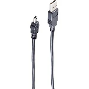 shiverpeaks BASIC-S USB 2.0 Mini Kabel, USB-A - 5 Pol USB-B, schwarz (EAN: 4017538028402)