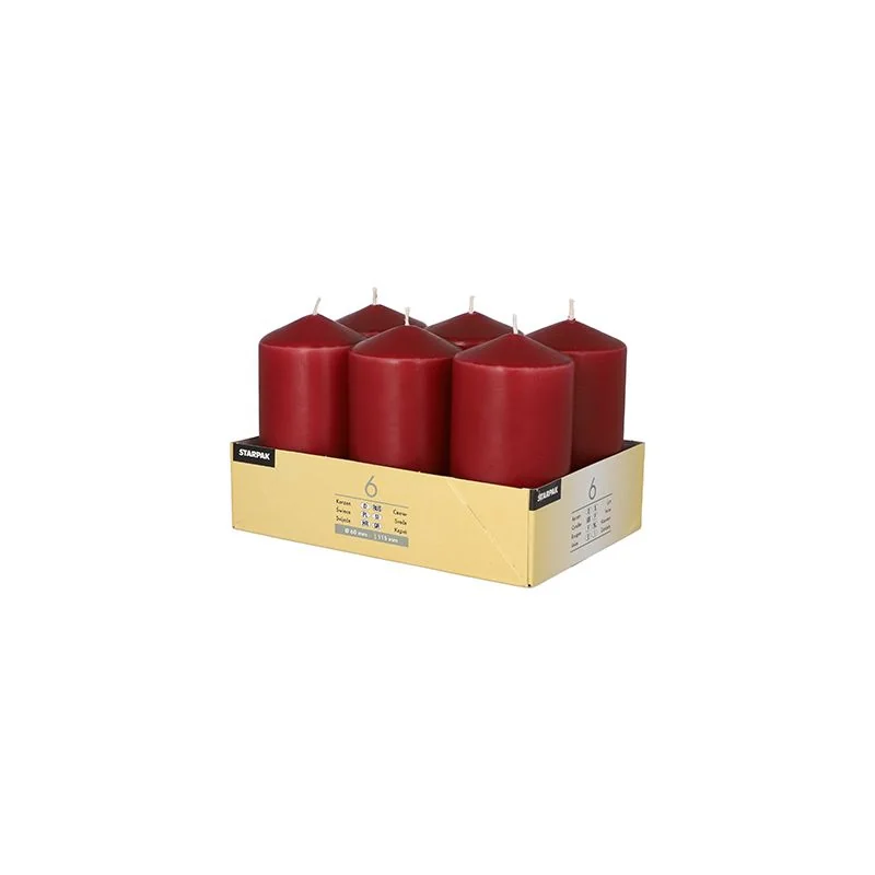 STARPAK Stumpenkerze, Durchmesser: 60 mm, bordeaux (EAN: 4002911179932)
