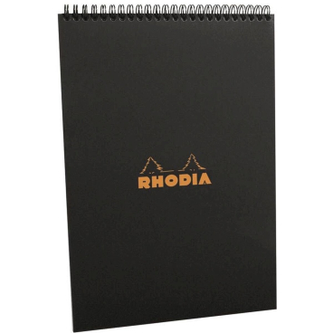 RHODIA Spiralnotizblock No. 18, DIN A4, kariert, schwarz (EAN: 3037921850091)
