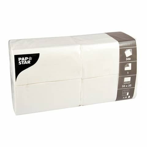 PAPSTAR Bistro-Servietten, 330 x 330 mm, 1-lagig, weiß (EAN: 4002911161098)