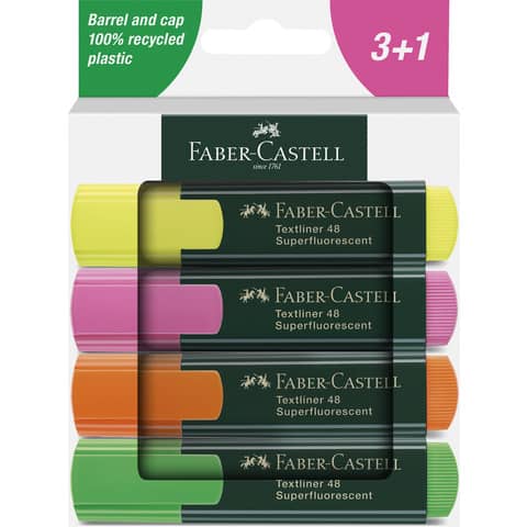 FABER-CASTELL Textmarker TEXTLINER 48, 4er Etui (EAN: 4005402548446)