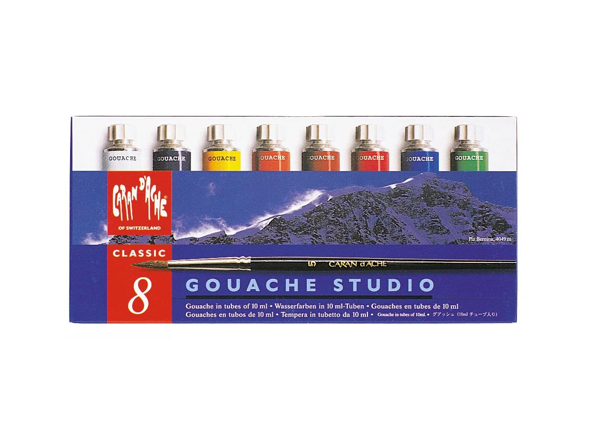 CARAN D'ACHE Gouache GOUACHE STUDIO, in Farbtuben, 8er Etui, farbig sortiert (EAN: 7610186154089)