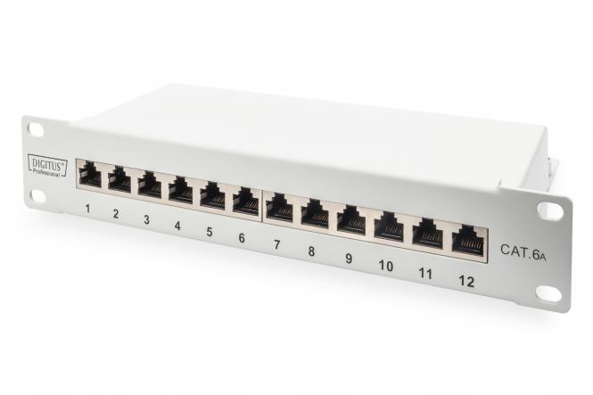 DIGITUS 10" Patch Panel Kat. 6A, geschirmt, 12-Port, grau (EAN: 4016032454878)