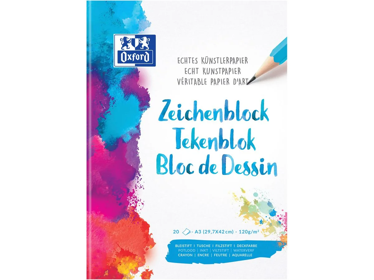 Oxford Zeichenblock, DIN A3, blanko, 120 g/qm (EAN: 4006144952812)