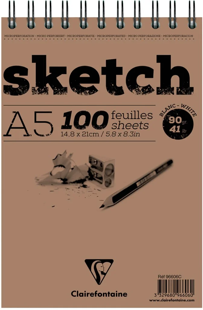Clairefontaine Skizzenblock SKETCH, DIN A5, 100 Blatt, weiß (EAN: 3329680966060)