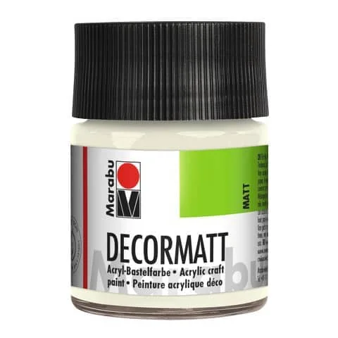 Marabu Acrylfarbe "Decormatt", weiß, 50 ml, im Glas (EAN: 4007751007902)