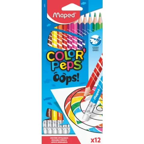 Maped Dreikant-Buntstift COLOR'PEPS, radierbar, 12er Etui (EAN: 3154148328124)