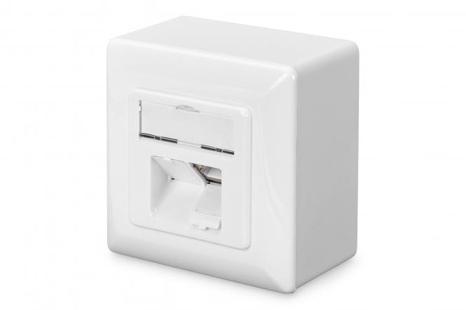DIGITUS Aufputzdose Kat.6, Klasse E, 2 x RJ45, geschirmt (EAN: 4016032175735)