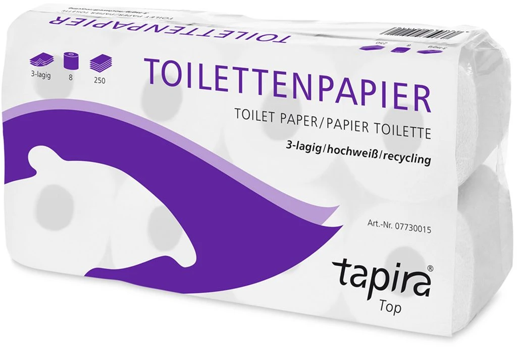 Tapira Toilettenpapier Top, 3-lagig, hochweiß (EAN: 4260339551291)