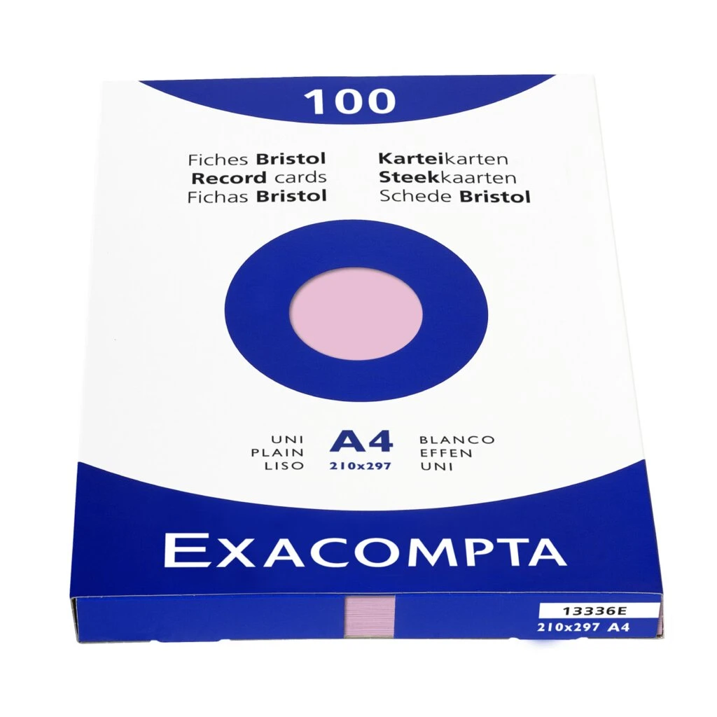 EXACOMPTA Karteikarten, DIN A4, blanko, rosa (EAN: 3130630133360)