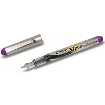 PILOT Einweg-Füllhalter V-Pen Silver, violett (EAN: 4902505281686)