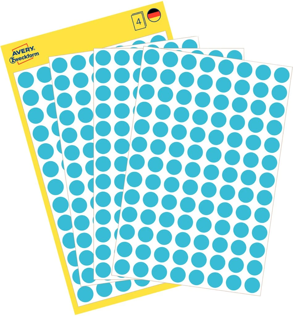 AVERY Zweckform Markierungspunkte, Durchm. 8 mm, blau (EAN: 4004182030110)