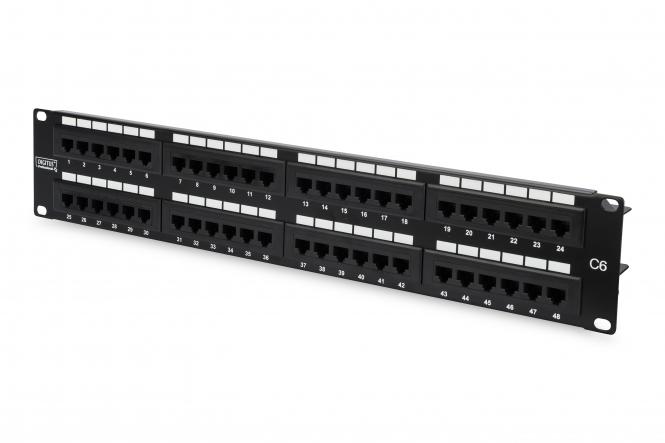 DIGITUS 19" Patch Panel Kat.6, Klasse E, 48 x RJ45, 1 HE (EAN: 4016032241560)