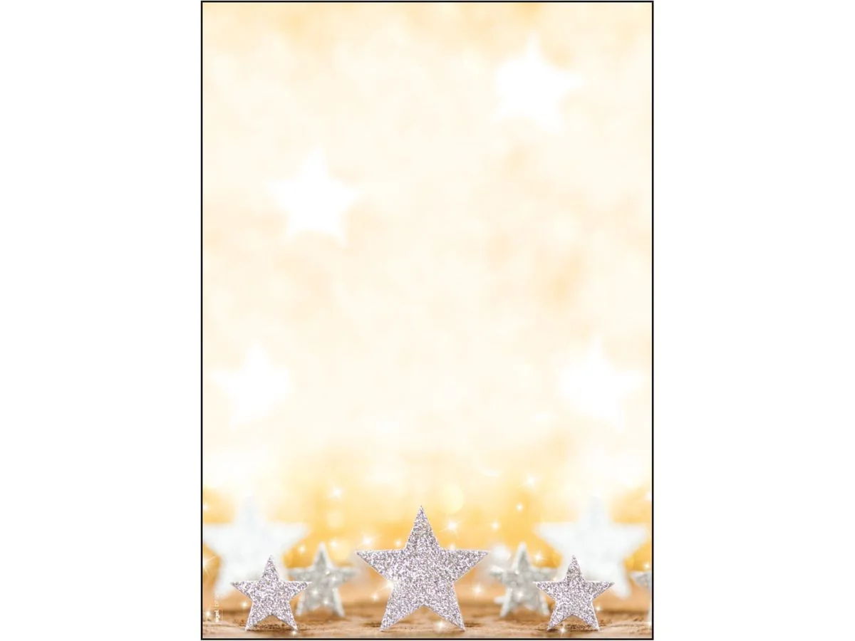 sigel Weihnachts-Motiv-Papier "Glitter Stars", A4, 90 g/qm (EAN: 4004360849633)