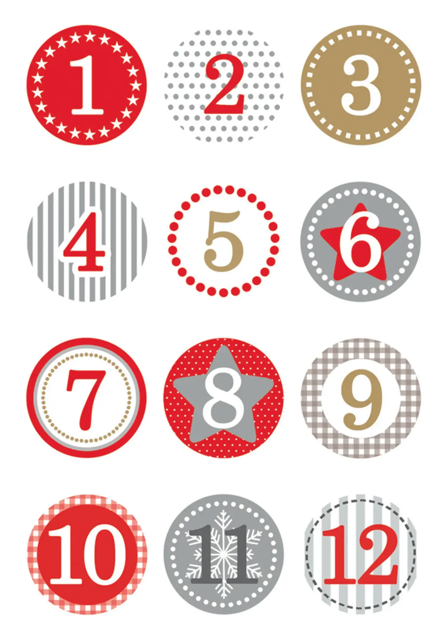 HERMA Weihnachts-Sticker DECOR "Adventskalender", rot (EAN: 4008705152549)