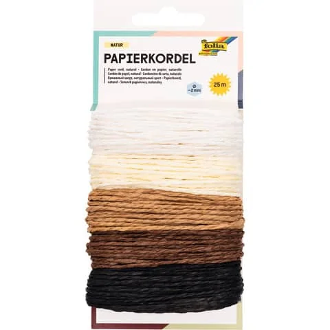 folia Papierkordel NATUR, 5 m, farbig sortiert (EAN: 4001868092844)