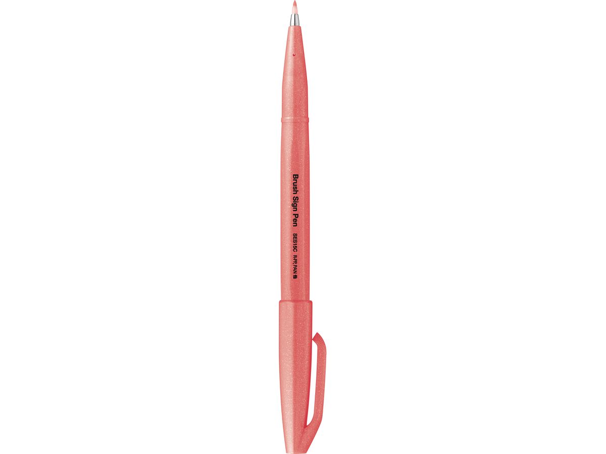PentelArts Faserschreiber Brush Sign Pen SES15, neonrot (EAN: 4902506419637)