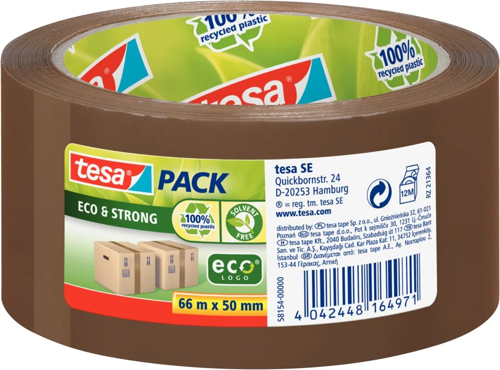 tesapack Verpackungsklebeband Eco & Strong, 50 mm x 66 m (EAN: 4042448164971)