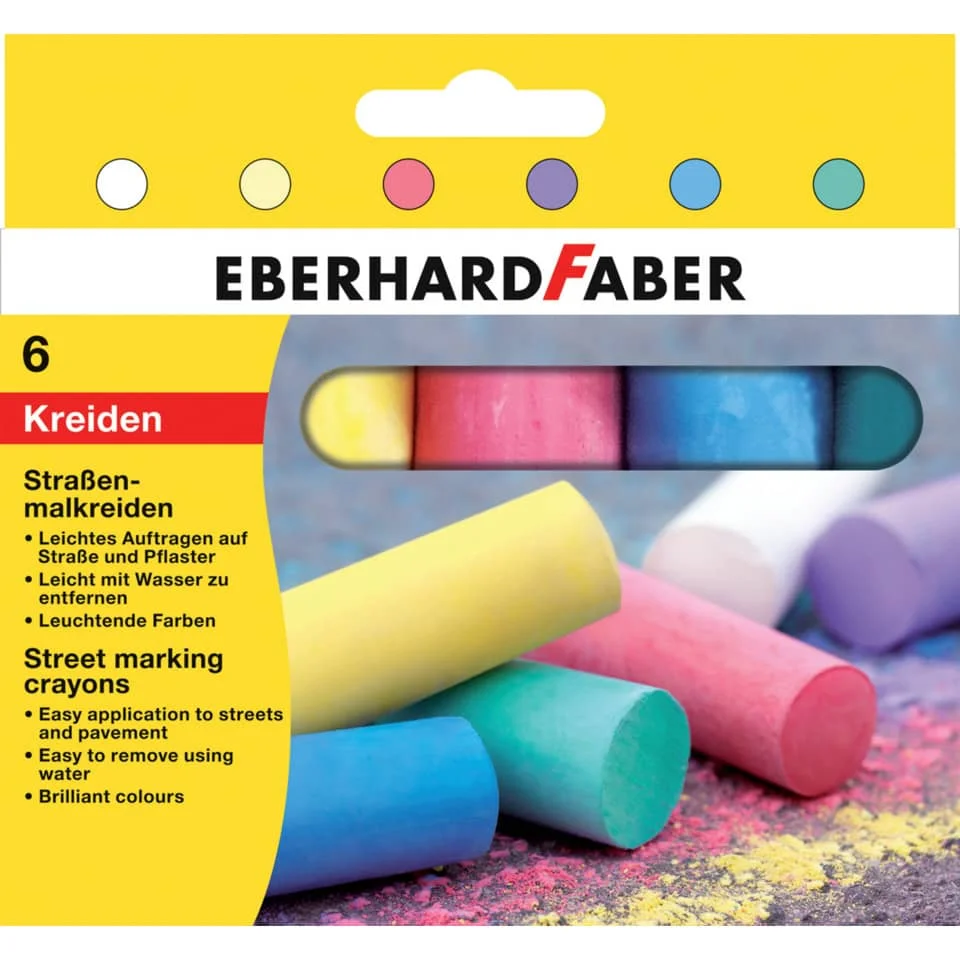 EBERHARD FABER Straßenmalkreide, 6er Kartonetui (EAN: 4087205265065)