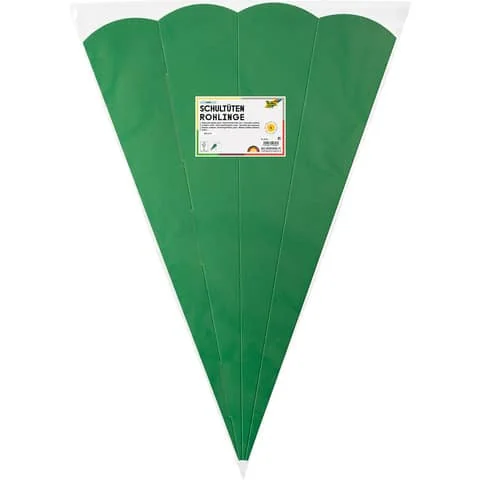 folia Schultüten-Zuschnitt, 6-eckig, 680 mm, grün (EAN: 4001868128260)