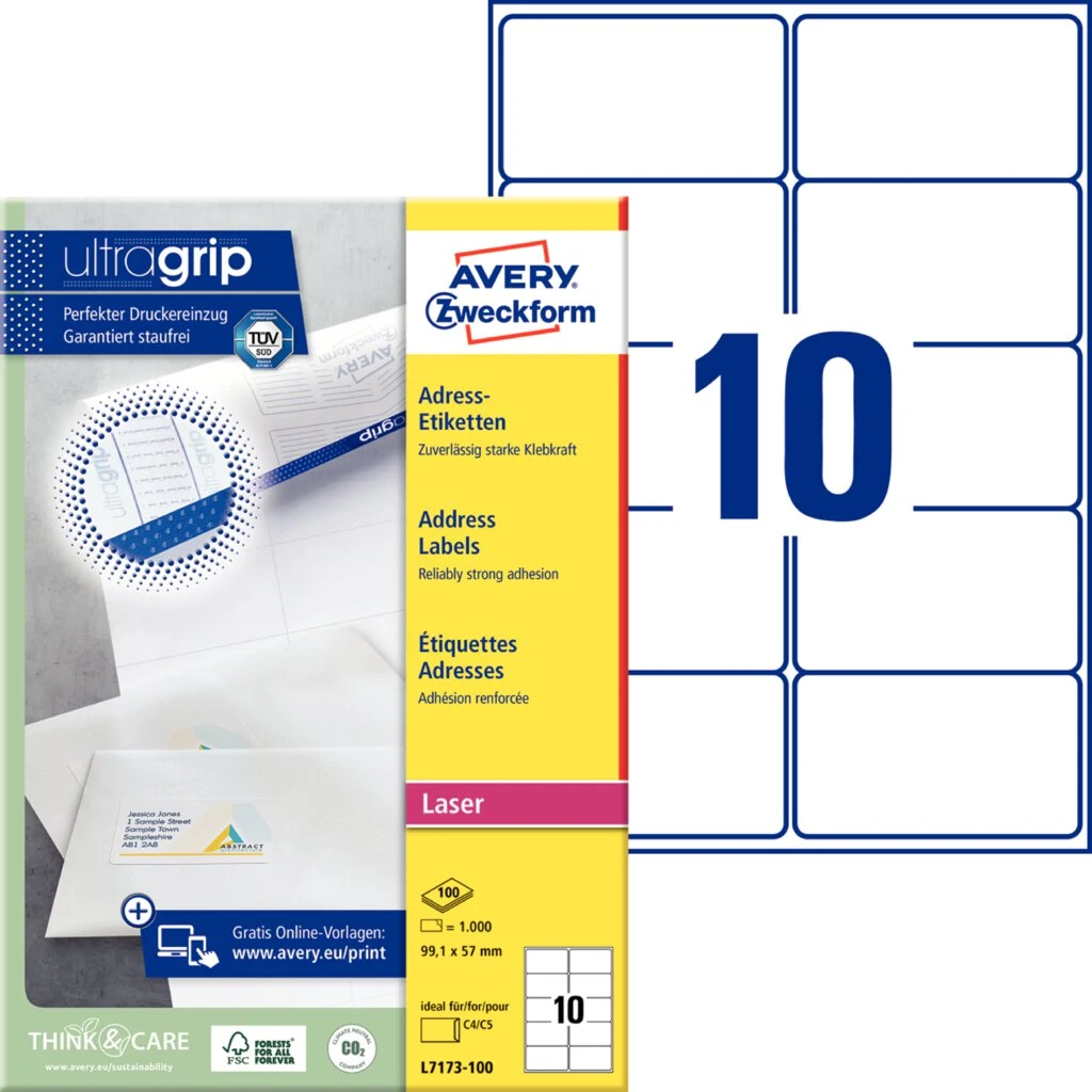 AVERY Zweckform QuickPEEL Adress-Etiketten, 99,1 x 57,0 mm (EAN: 4004182471739)
