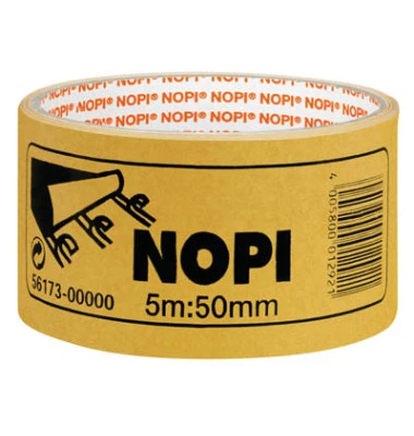 NOPI Doppelseitiges Klebeband aus PP, 50 mm x 5 m, braun (EAN: 4005800012921)