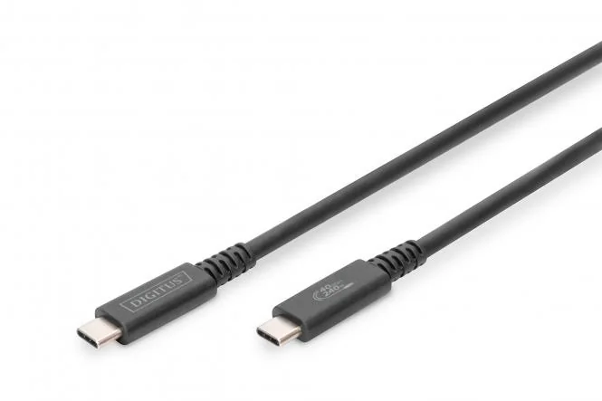 DIGITUS USB 4.0 Anschlusskabel, USB-C - USB-C Stecker, 0,8 m, schwarz (EAN: 4016032481089)