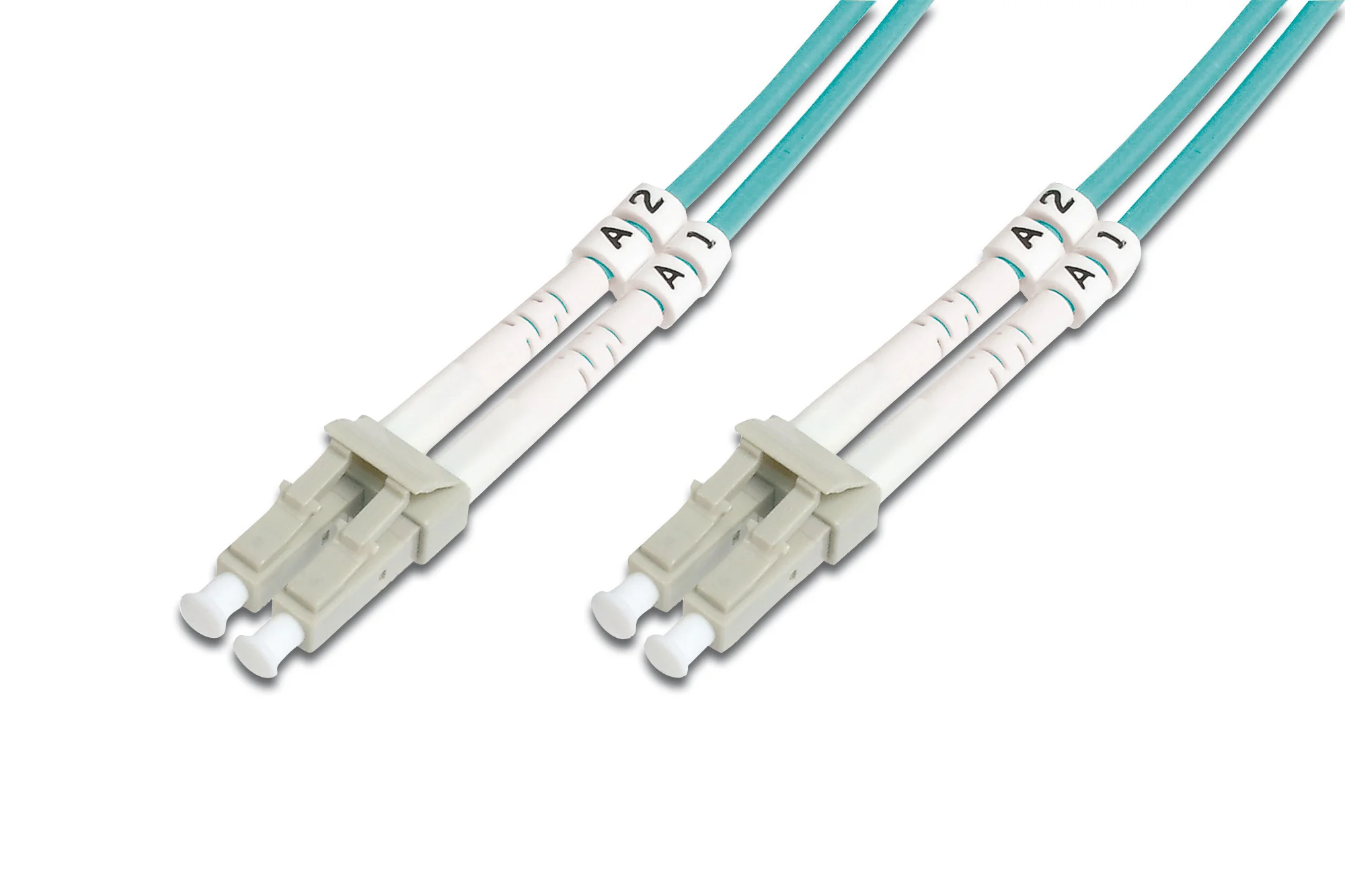 DIGITUS LWL Patchkabel, OM3, LC-Duplex - LC-Duplex, 15,0 m, türkis (EAN: 4016032257356)