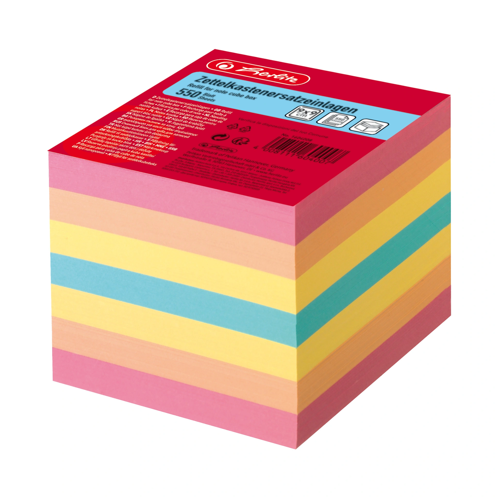 herlitz Zettelboxeinlagen, 90 x 90 mm, farbig (EAN: 4008111604007)