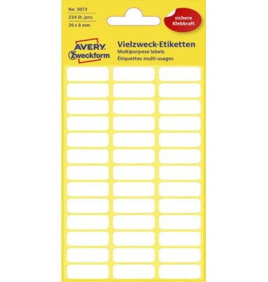 AVERY Zweckform Vielzweck-Etiketten, 20 x 8 mm, weiß, KP (EAN: 4004182030738)