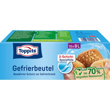 TOPPITS Gefrierbeutel, 10 x 8 Liter, 340 x 500 mm (EAN: 4008871200471)