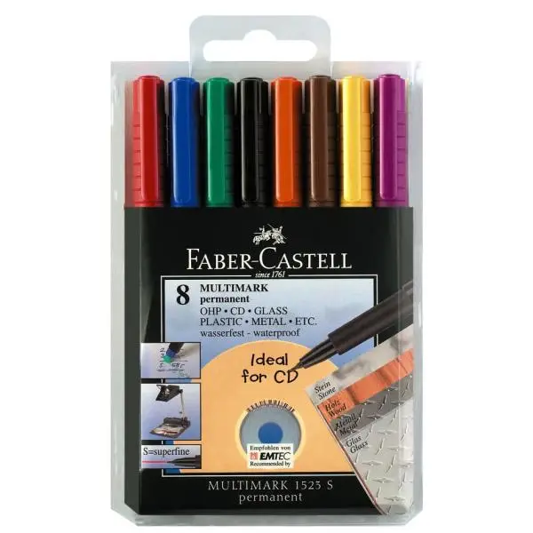 FABER-CASTELL Permanent-Marker MULTIMARK S, 8er Etui (EAN: 4005401523093)