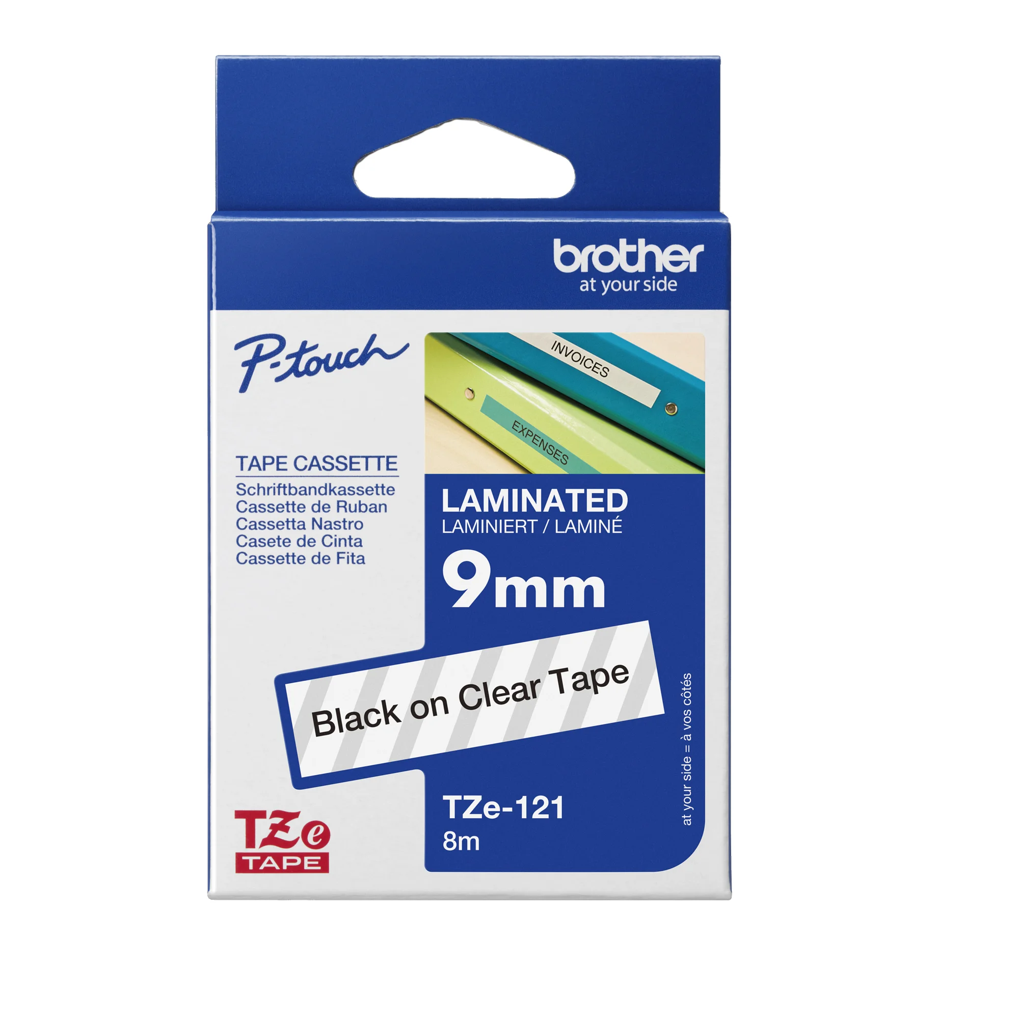brother TZe-Tape TZe-121 Schriftbandkassette, Bandbreite:9mm (EAN: 4977766684781)