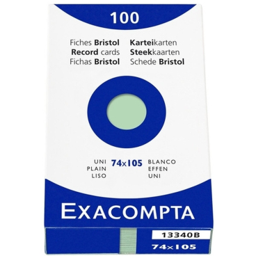 EXACOMPTA Karteikarten, DIN A7, blanko, grün (EAN: 3130630133407)