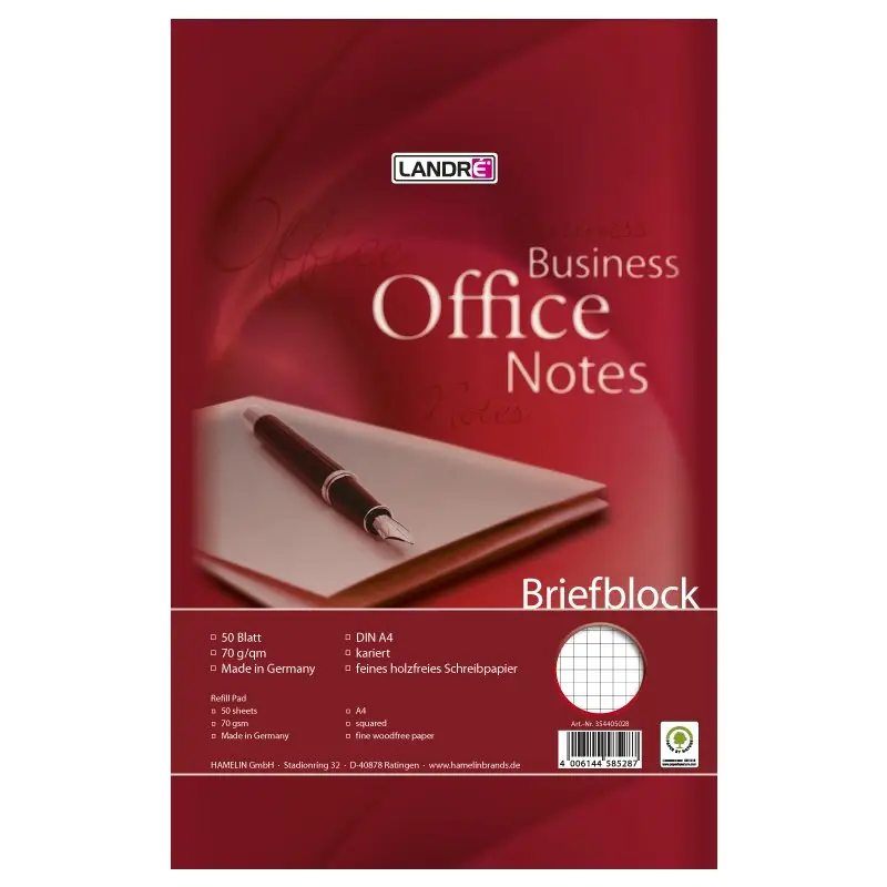 herlitz Briefblock "Business Office Notes", DIN A4, kariert (EAN: 4006144585287)