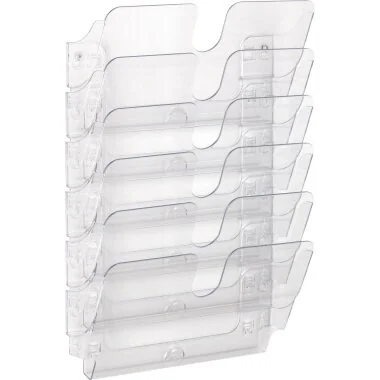 DURABLE Wand-Prospekthalter-Set "FLEXIPLUS 6", A4, 6 Fächer, transparent (EAN: 7318080014408)