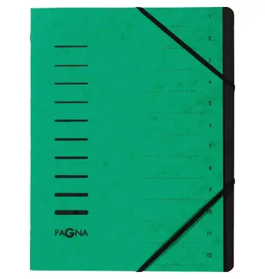 PAGNA Ordnungsmappe "Sorting File", 12 Fächer, grün (EAN: 4013951008069)