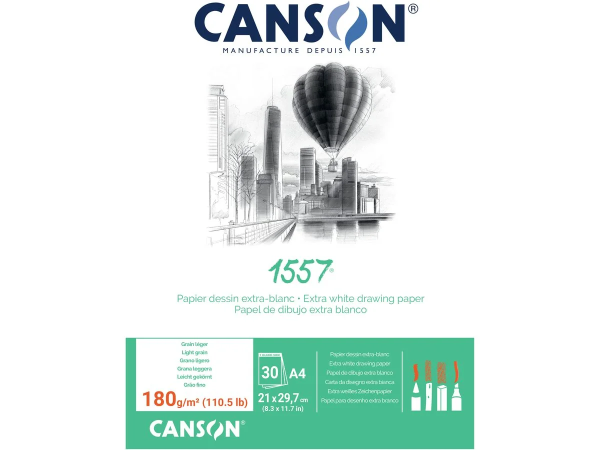 CANSON Skizzenblock 1557, DIN A4, 180 g/qm, rein weiß (EAN: 3148951274143)