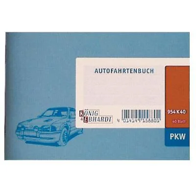 KÖNIG & EBHARDT Fahrtenbuch PKW, DIN A6, 40 Blatt (EAN: 4014149158801)