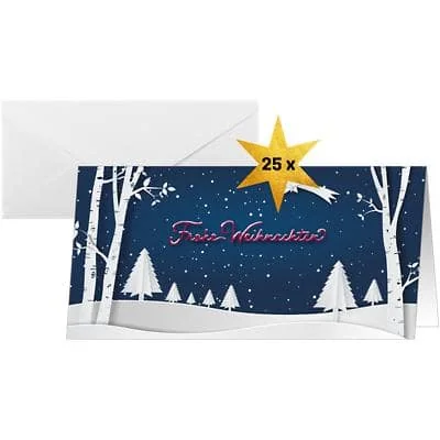 sigel Weihnachtskarte "Pop-up winter landscape", DIN lang, blau, weiß, rot (EAN: 4004360786426)