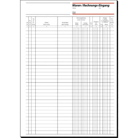sigel Formularbuch "Rechnungs-/Waren-Eingang", A4, 50 Blatt (EAN: 4004360911132)