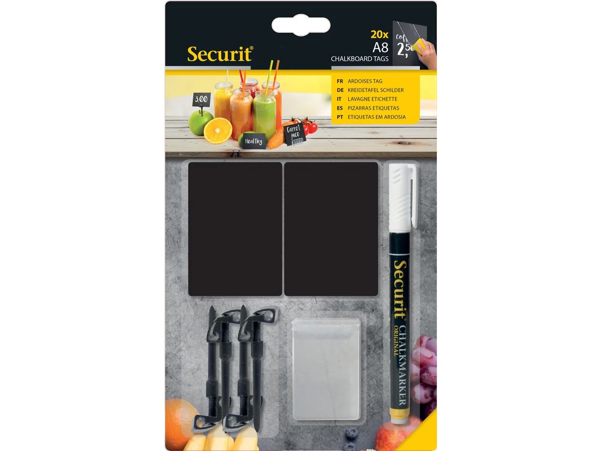 Securit Kreidetafelschild DIN A8, schwarz, 20er Set (EAN: 8718226491466)