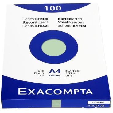 EXACOMPTA Karteikarten, DIN A4, blanko, grün (EAN: 3130630133469)