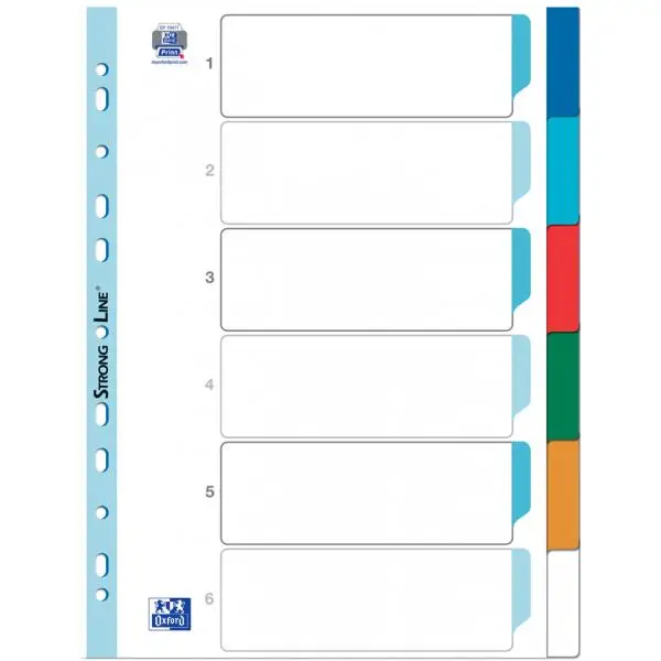 Oxford Kunststoff-Register, blanko, farbig, DIN A4,12-teilig (EAN: 3045051721129)
