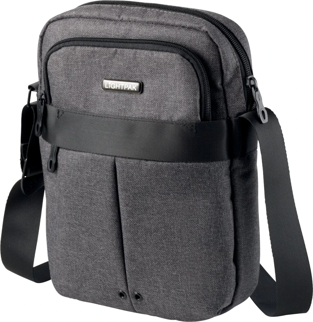 LiGHTPAK Umhängetasche "EPSILON", Polyester, grau (EAN: 4021068461646)