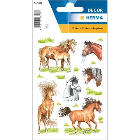 HERMA Sticker DECOR "Gezeichnete Pferde" (EAN: 4008705033077)